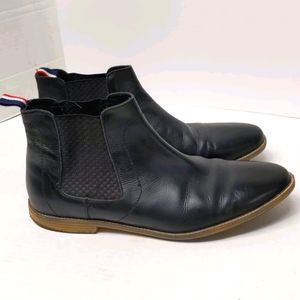 Men's Ben Sherman pull on black leather boots EUC 13